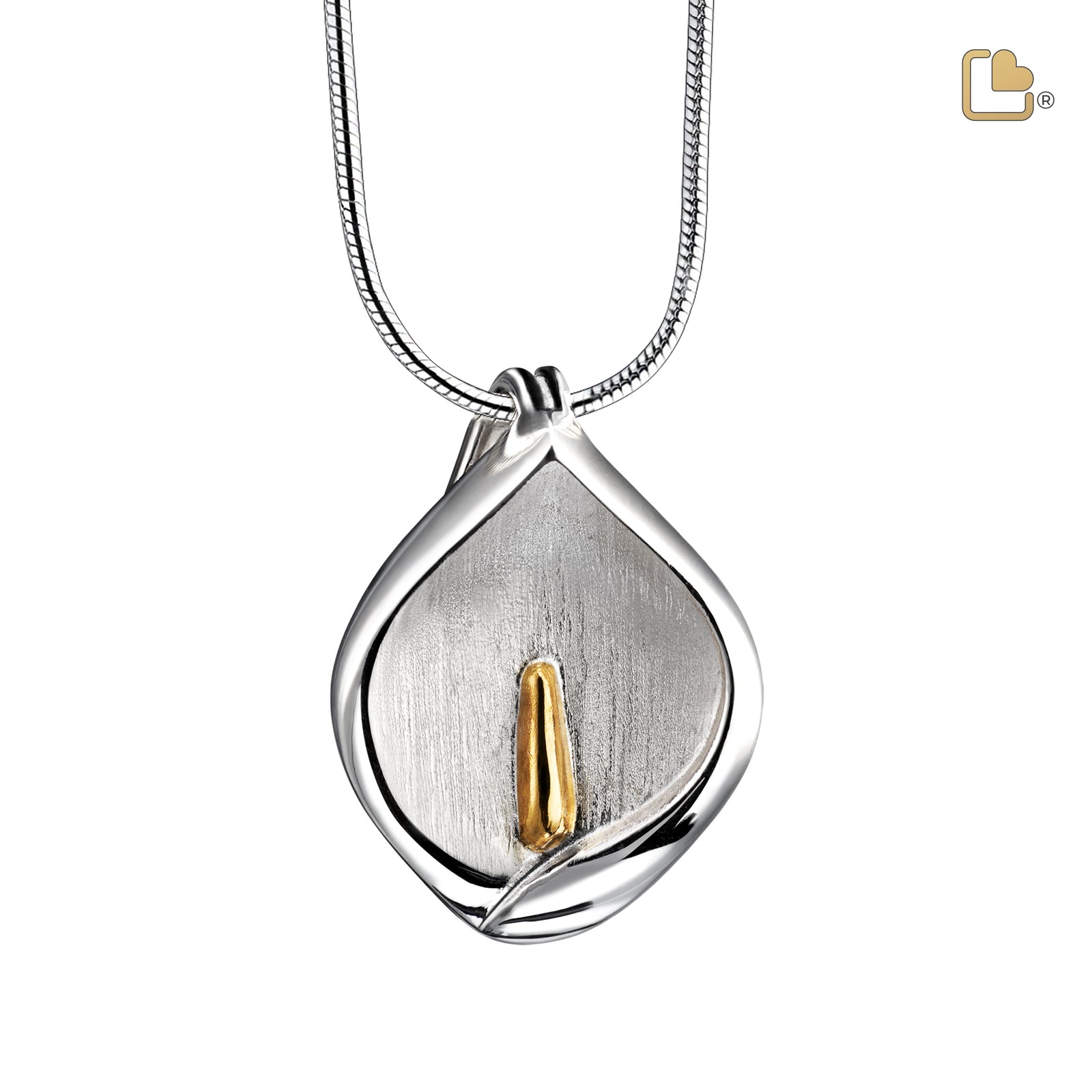 PD1210   CalaLily Ashes Pendant Bru Silver & Gold Vermeil