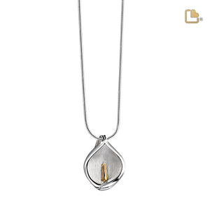 PD1210   CalaLily Ashes Pendant Bru Silver & Gold Vermeil