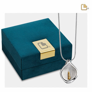 PD1210   CalaLily Ashes Pendant Bru Silver & Gold Vermeil