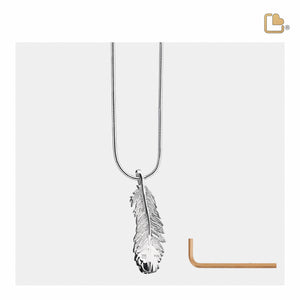 PD1220   Feather Ashes Pendant Pol Silver