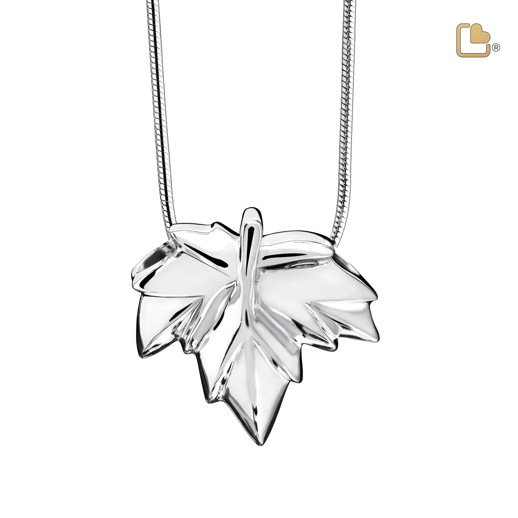 PD1230   Autumn Leaf Ashes Pendant Pol Silver