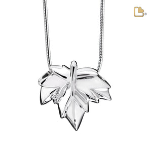 PD1230   Autumn Leaf Ashes Pendant Pol Silver