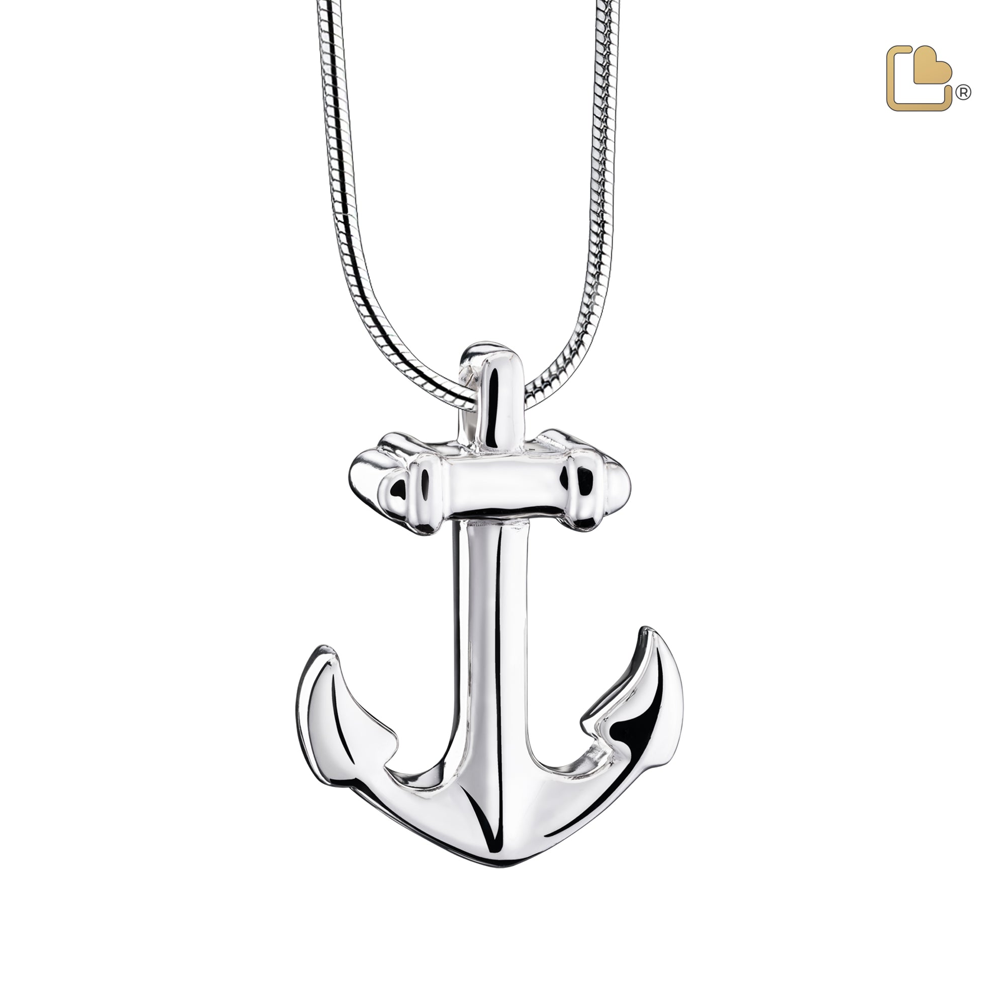 PD1240   Anchor Ashes Pendant Pol Silver