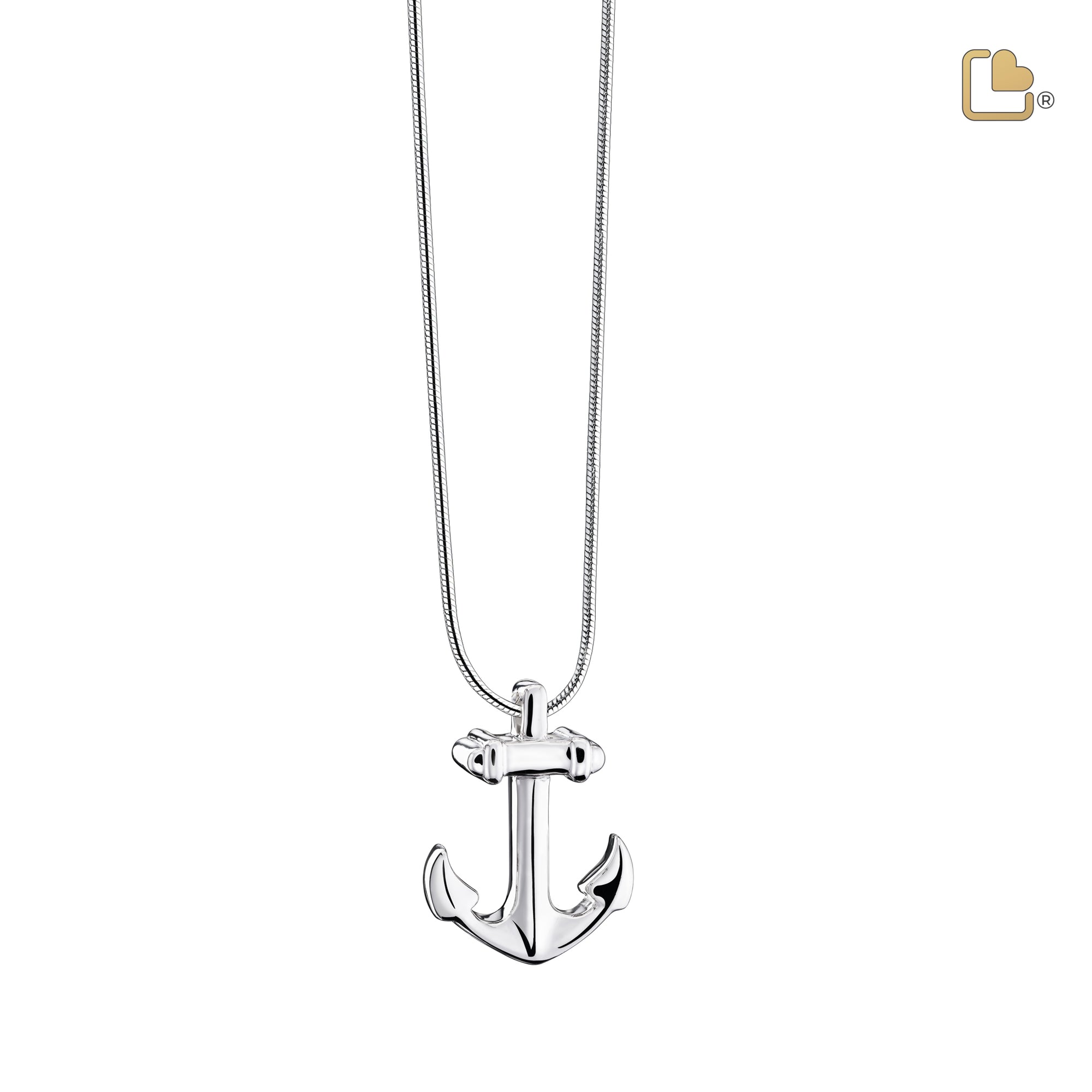 PD1240   Anchor Ashes Pendant Pol Silver