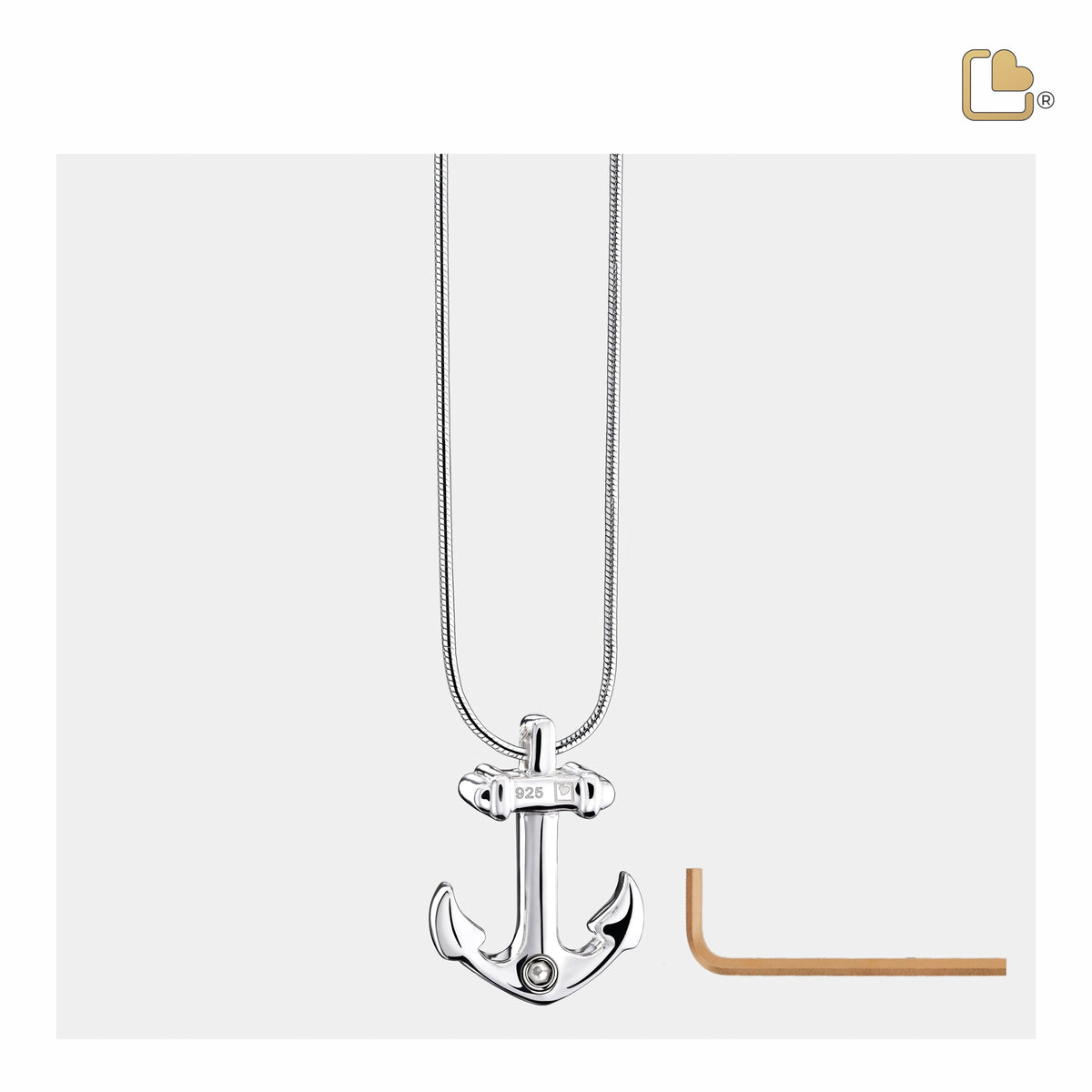 PD1240   Anchor Ashes Pendant Pol Silver