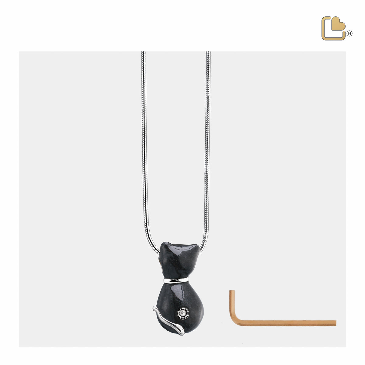 PD1261   PrincessCat Ashes Pendant Pearl Midnight & Pol Silver w/Swarovski®