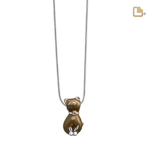 PD1262   PrincessCat Ashes Pendant Pearl Bronze & Pol Silver w/Swarovski®