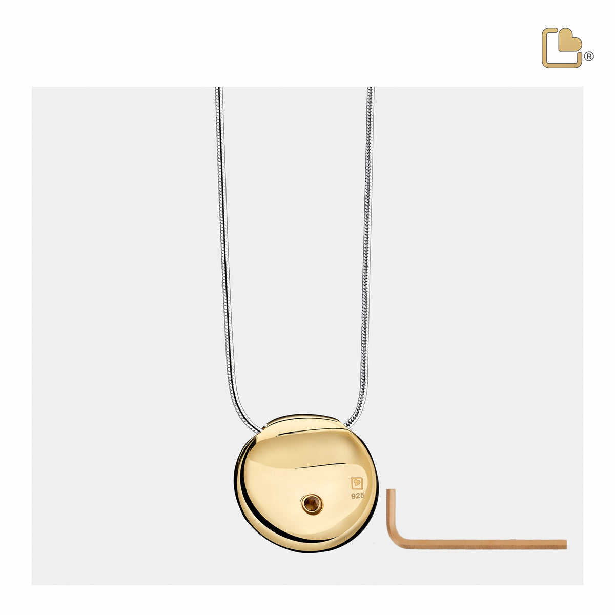 PD1270   BlessingBirds Ashes Pendant Pearl Pink & Pol Gold Vermeil