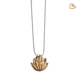 PD1301   Lotus Ashes Pendant Bru Gold Vermeil w/Zirconia