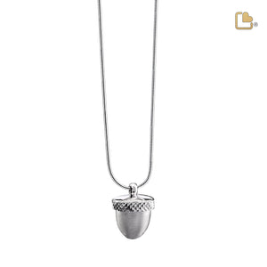 PD1340   Acorn Ashes Pendant Pol & Bru Silver