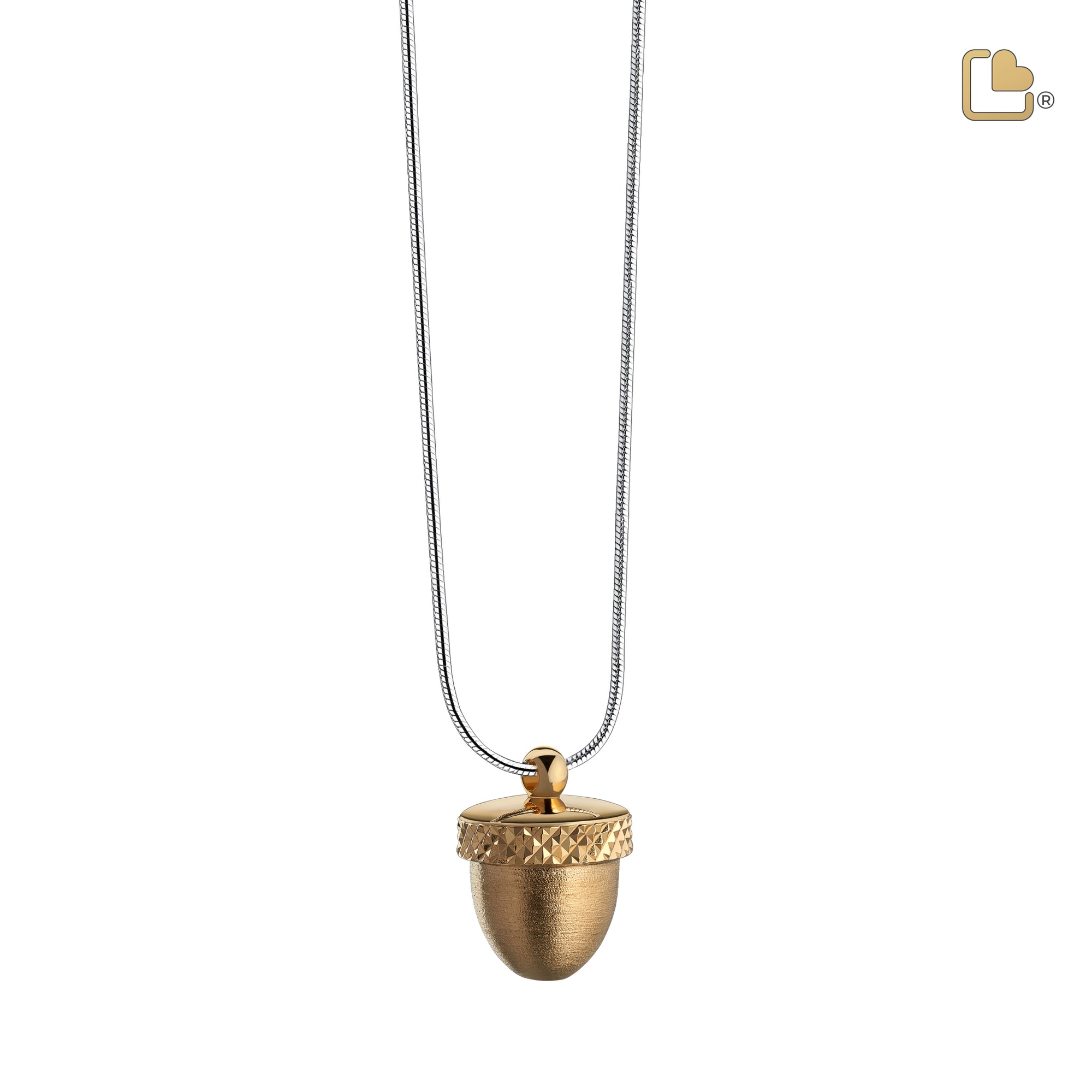 PD1341   Acorn Ashes Pendant Pol & Bru Gold Vermeil