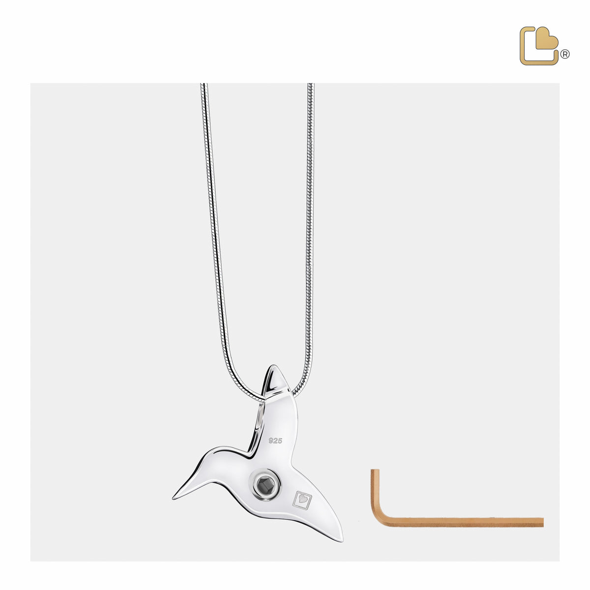 PD1350   HummingBird Ashes Pendant Pol Silver