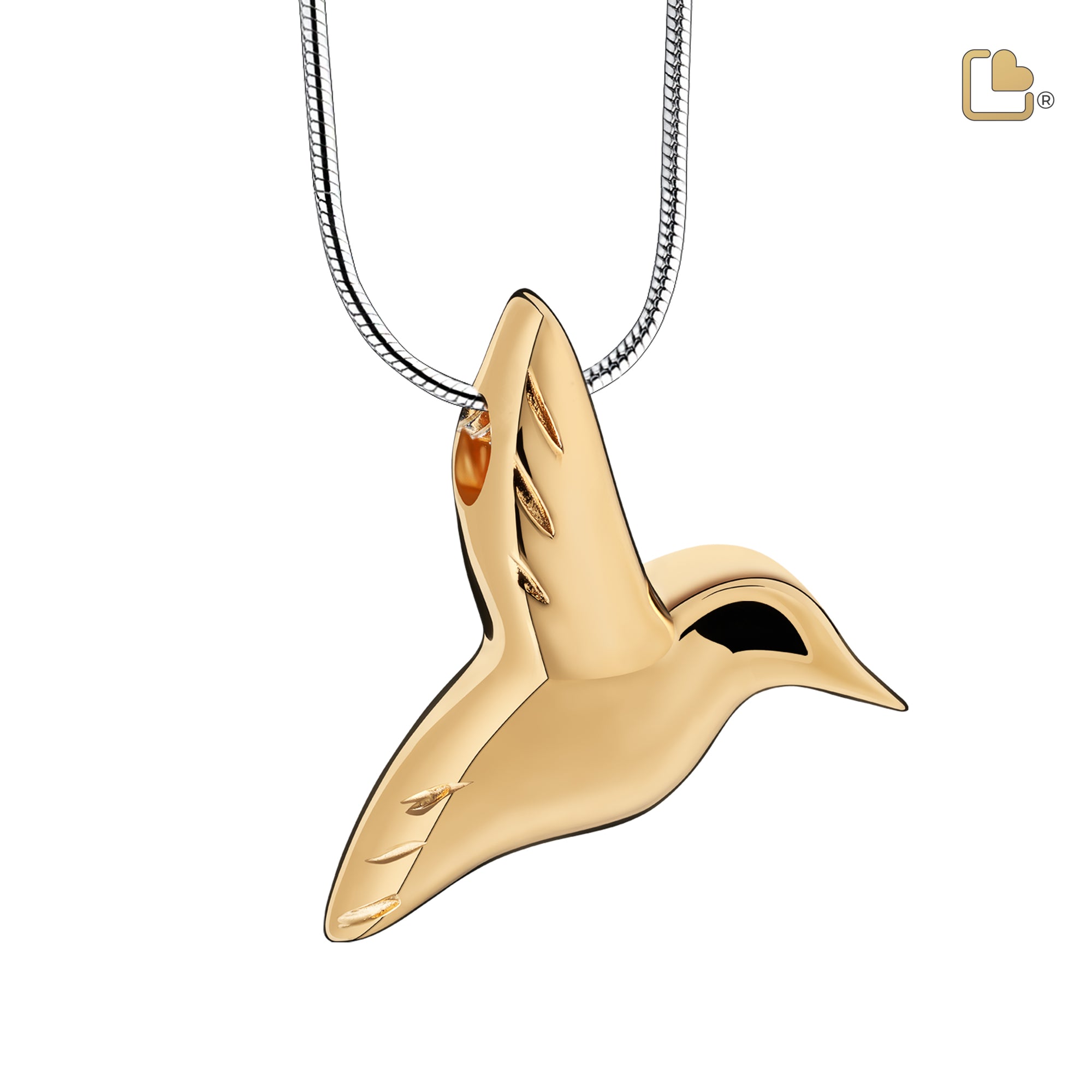 PD1351   HummingBird Ashes Pendant Pol Gold Vermeil