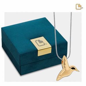 PD1351   HummingBird Ashes Pendant Pol Gold Vermeil