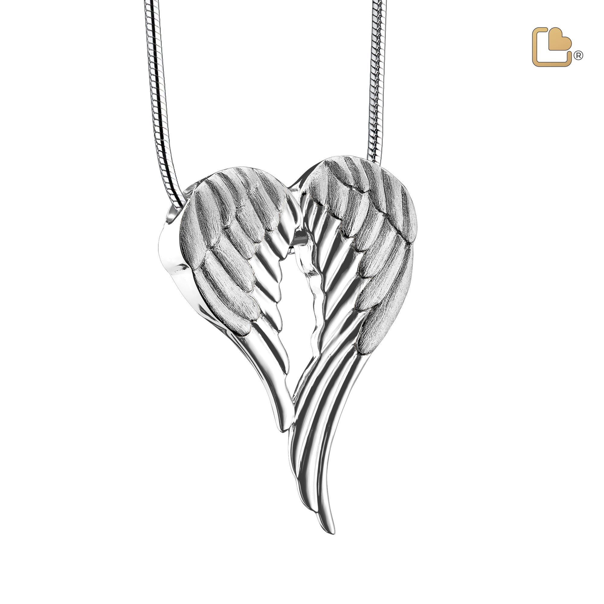 PD1370   AngelWings Ashes Pendant Pol & Bru Silver