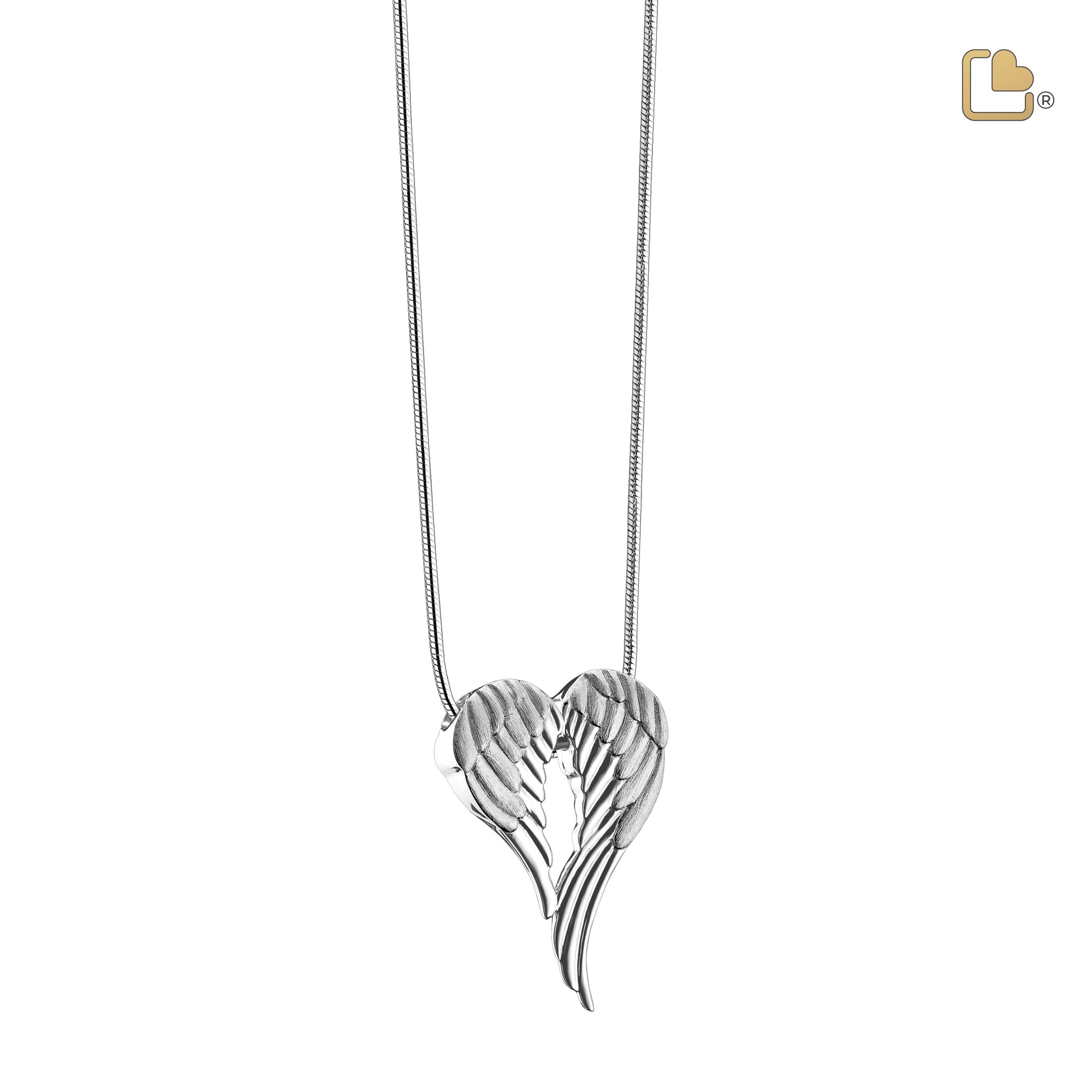 PD1370   AngelWings Ashes Pendant Pol & Bru Silver