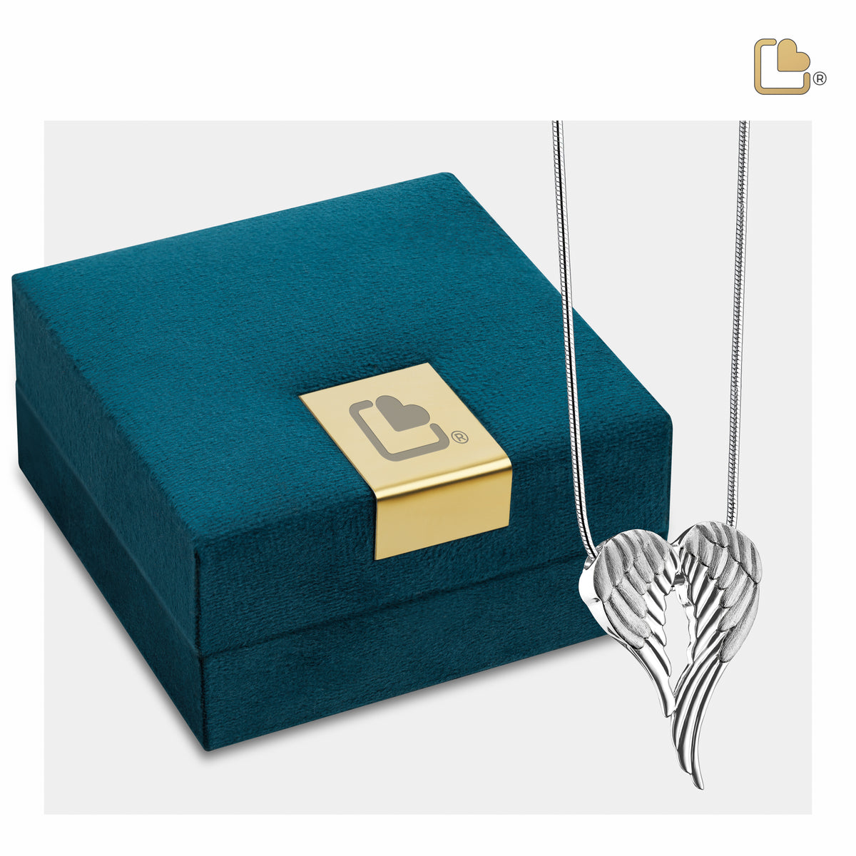 PD1370   AngelWings Ashes Pendant Pol & Bru Silver