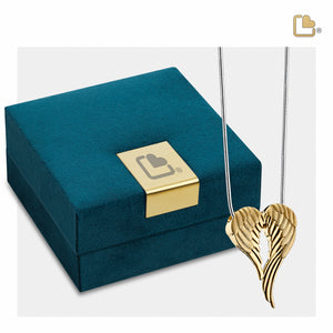 PD1371   AngelWings Ashes Pendant Pol & Bru Gold Vermeil