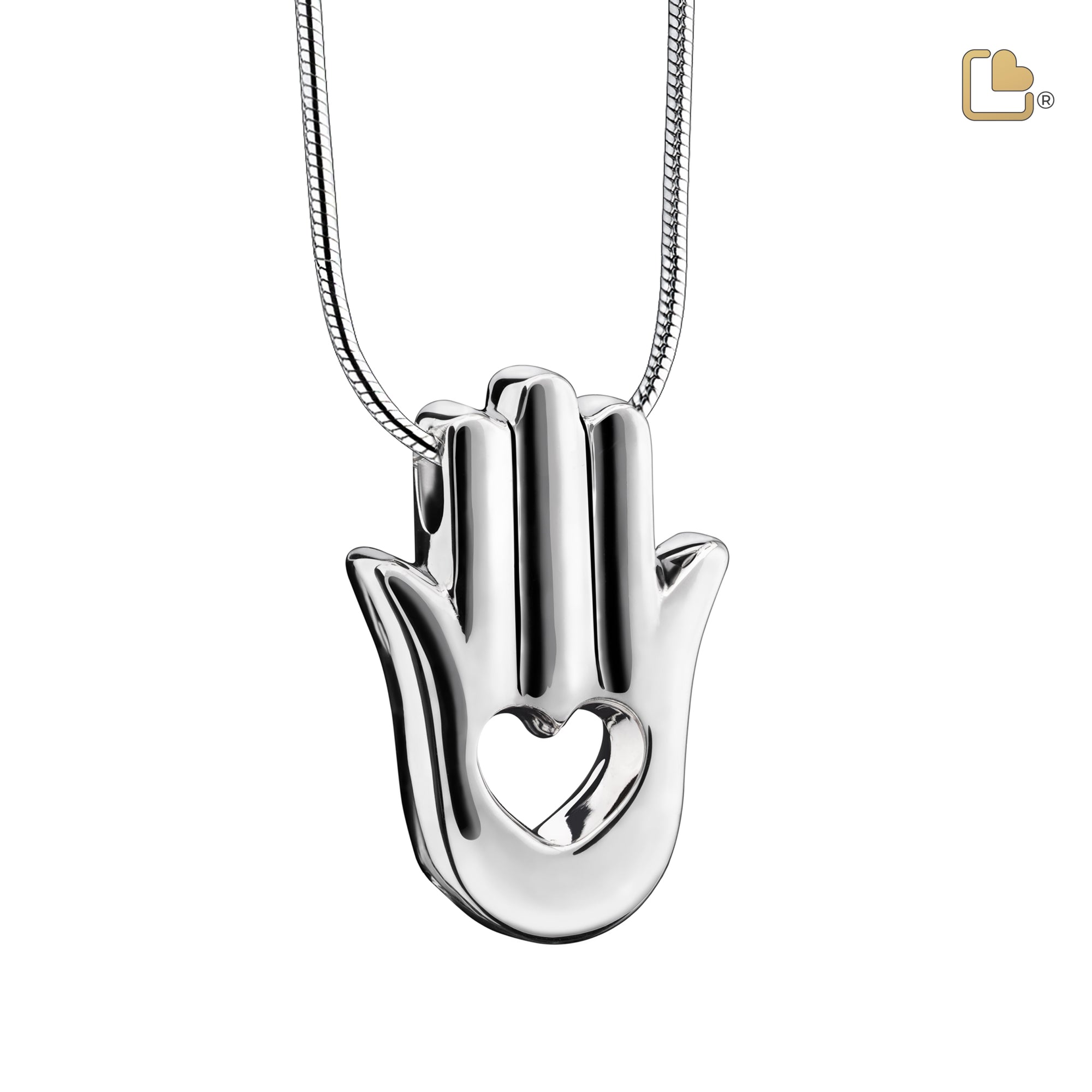 PD1380   HamsaHand Ashes Pendant Pol Silver