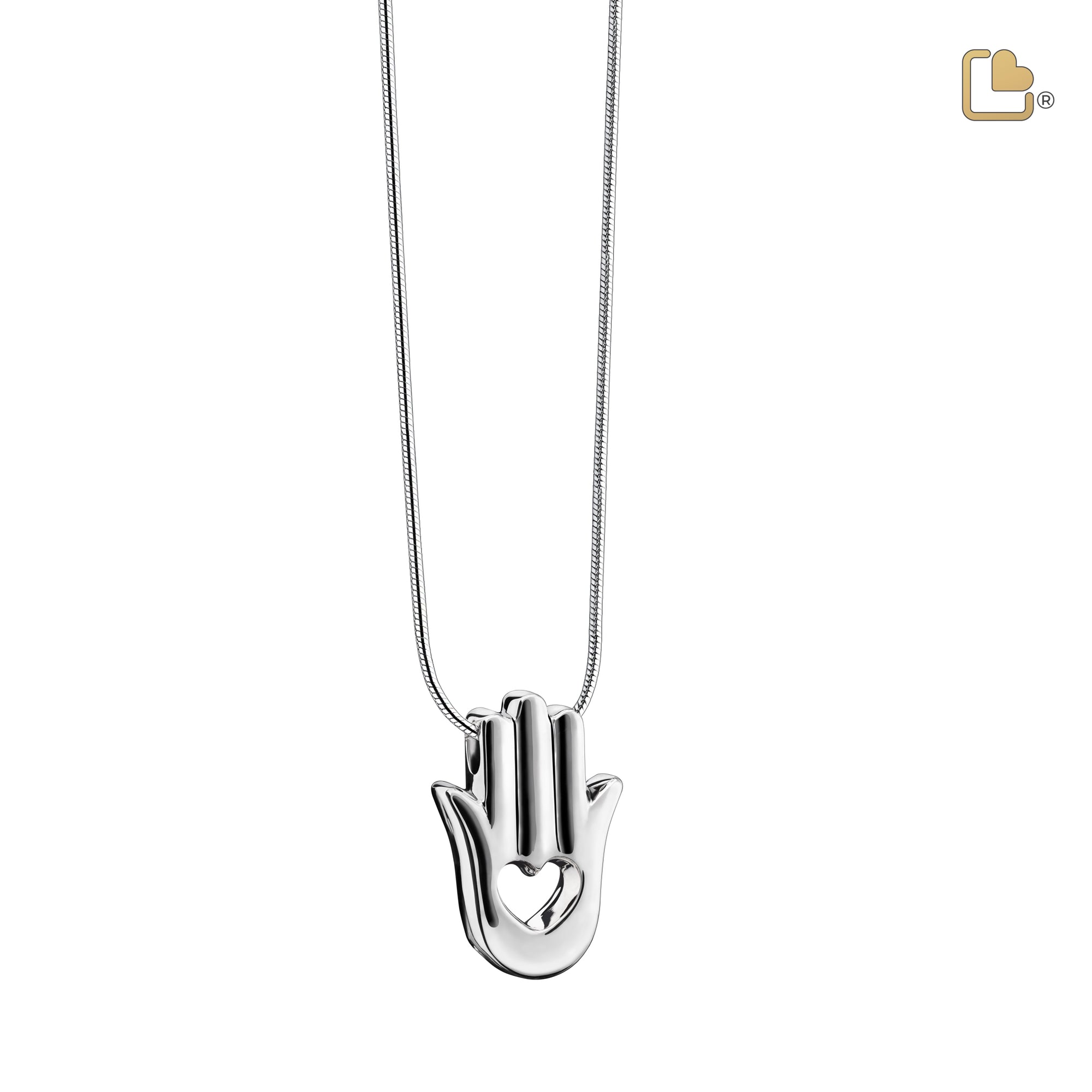 PD1380   HamsaHand Ashes Pendant Pol Silver