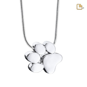 PD1400   Paw Ashes Pendant Pol Silver