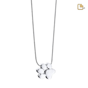 PD1400   Paw Ashes Pendant Pol Silver