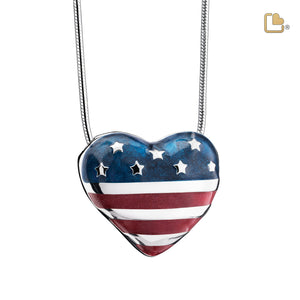 PD1430   Stars & Stripes Ashes Pendant Pol Silver