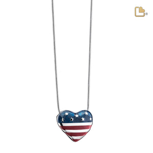 PD1430   Stars & Stripes Ashes Pendant Pol Silver