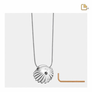 PD1480   SeaShell Pearl Ashes Pendant Pol & Bru Silver