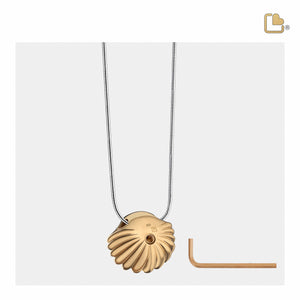 PD1481   SeaShell Pearl Ashes Pendant Pol & Bru Gold Vermeil