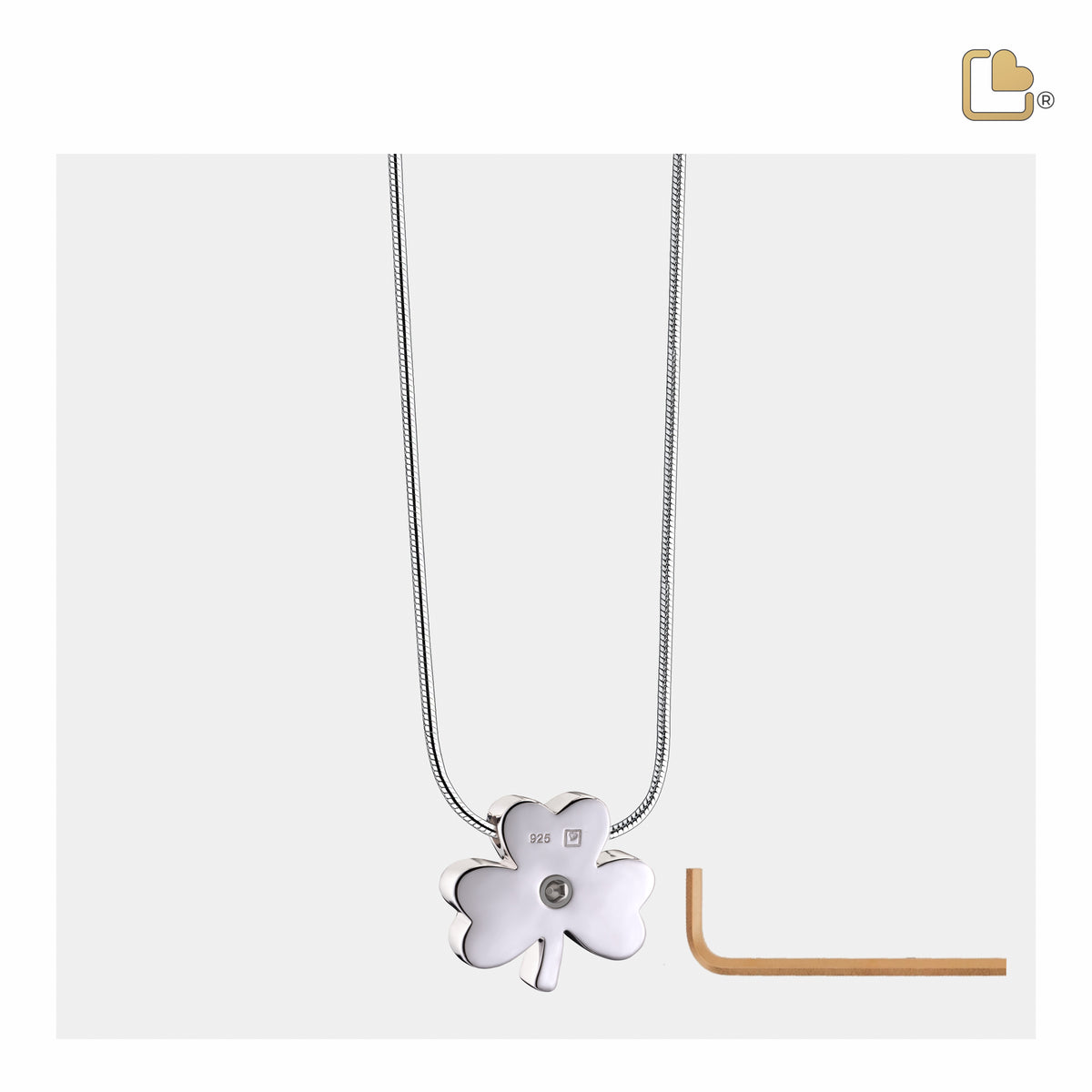 PD1491   CelticShamrock Ashes Pendant Pol & Bru Silver