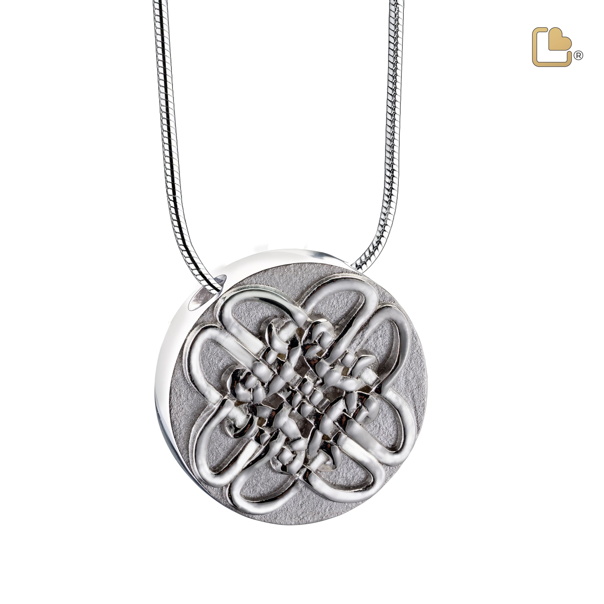 PD1493   CelticCircle Ashes Pendant Pol & Bru Silver