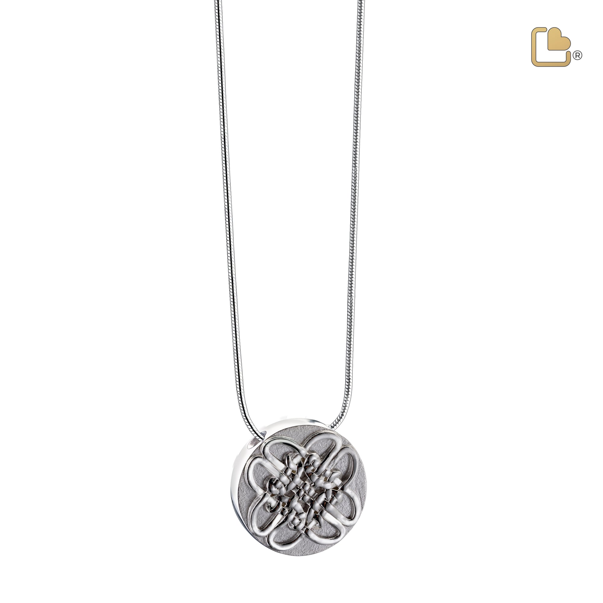 PD1493   CelticCircle Ashes Pendant Pol & Bru Silver