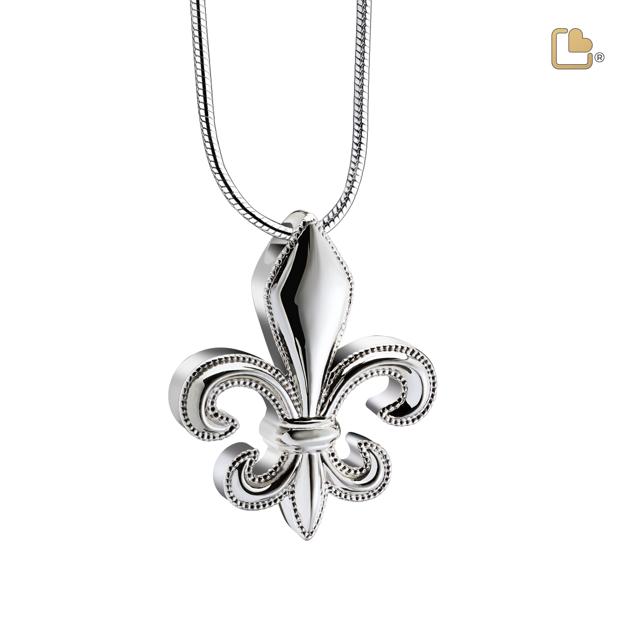 PD1500   Fleur-de-lis Ashes Pendant Pol Silver