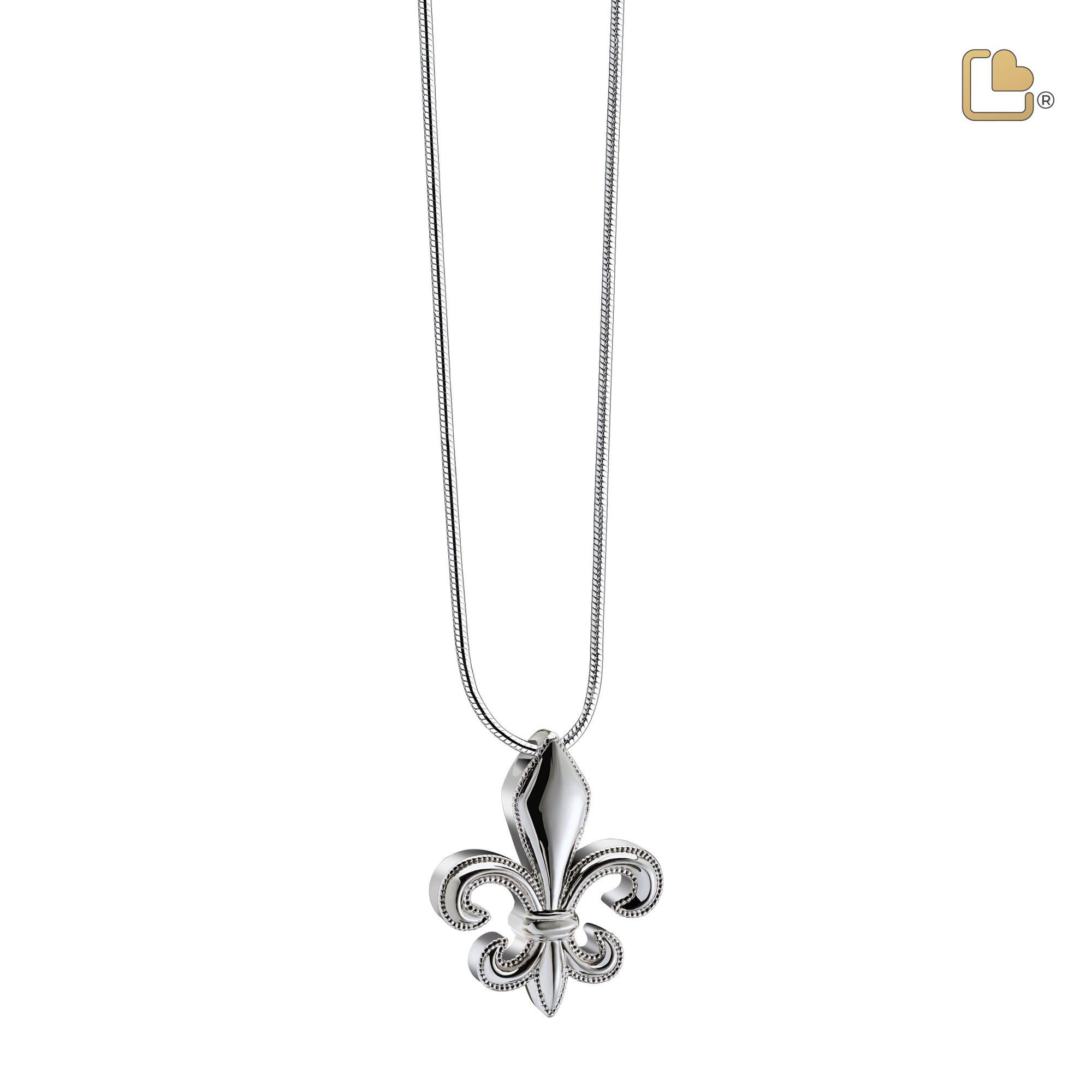 PD1500   Fleur-de-lis Ashes Pendant Pol Silver