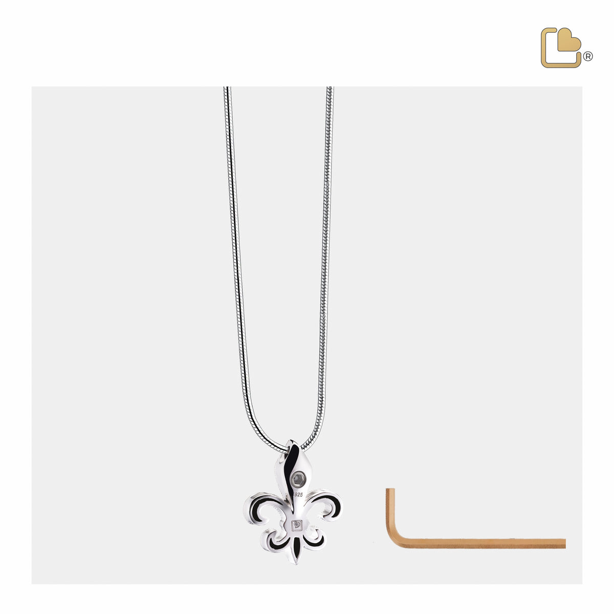 PD1500   Fleur-de-lis Ashes Pendant Pol Silver
