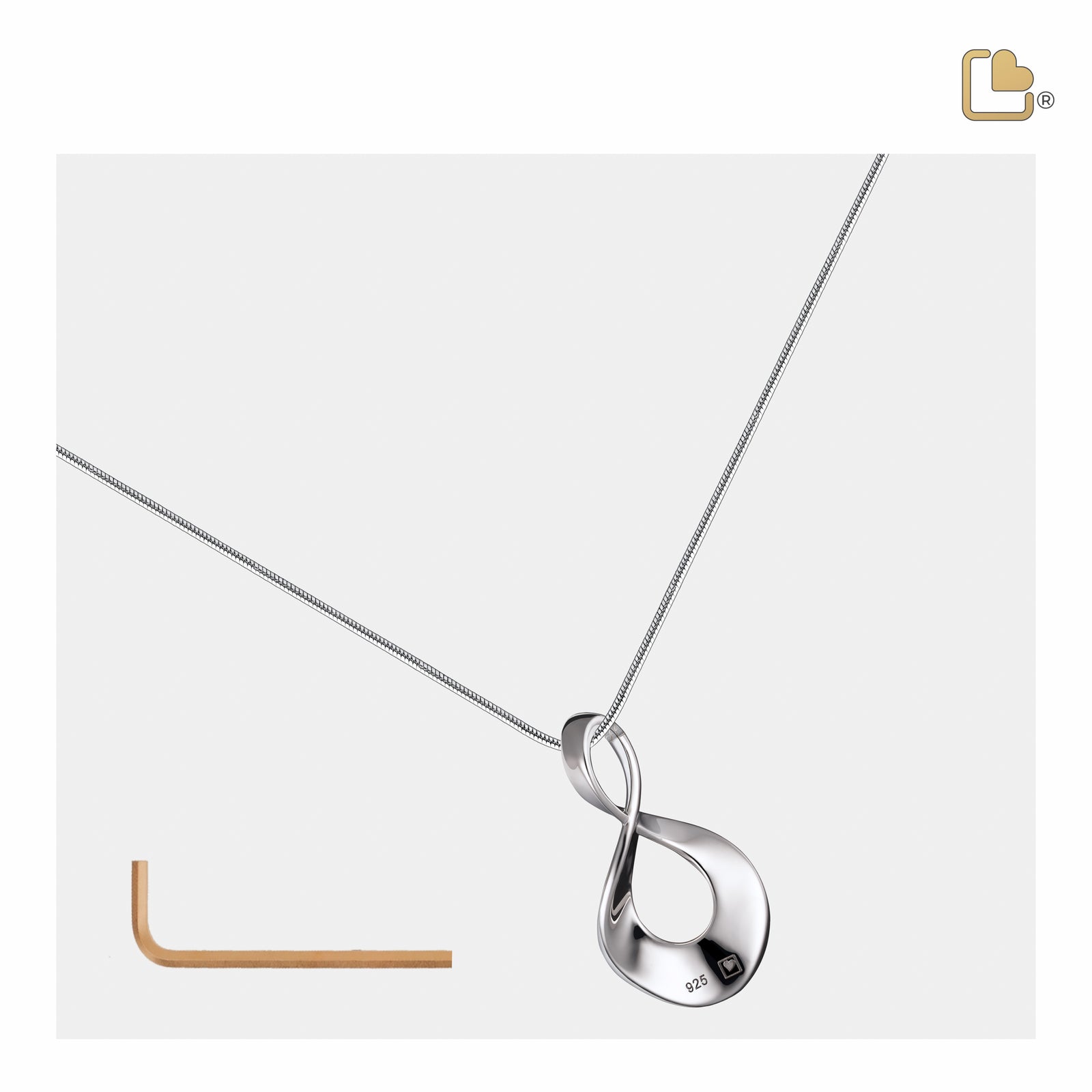 PD1501   InfiniteLove Ashes Pendant Pol Silver