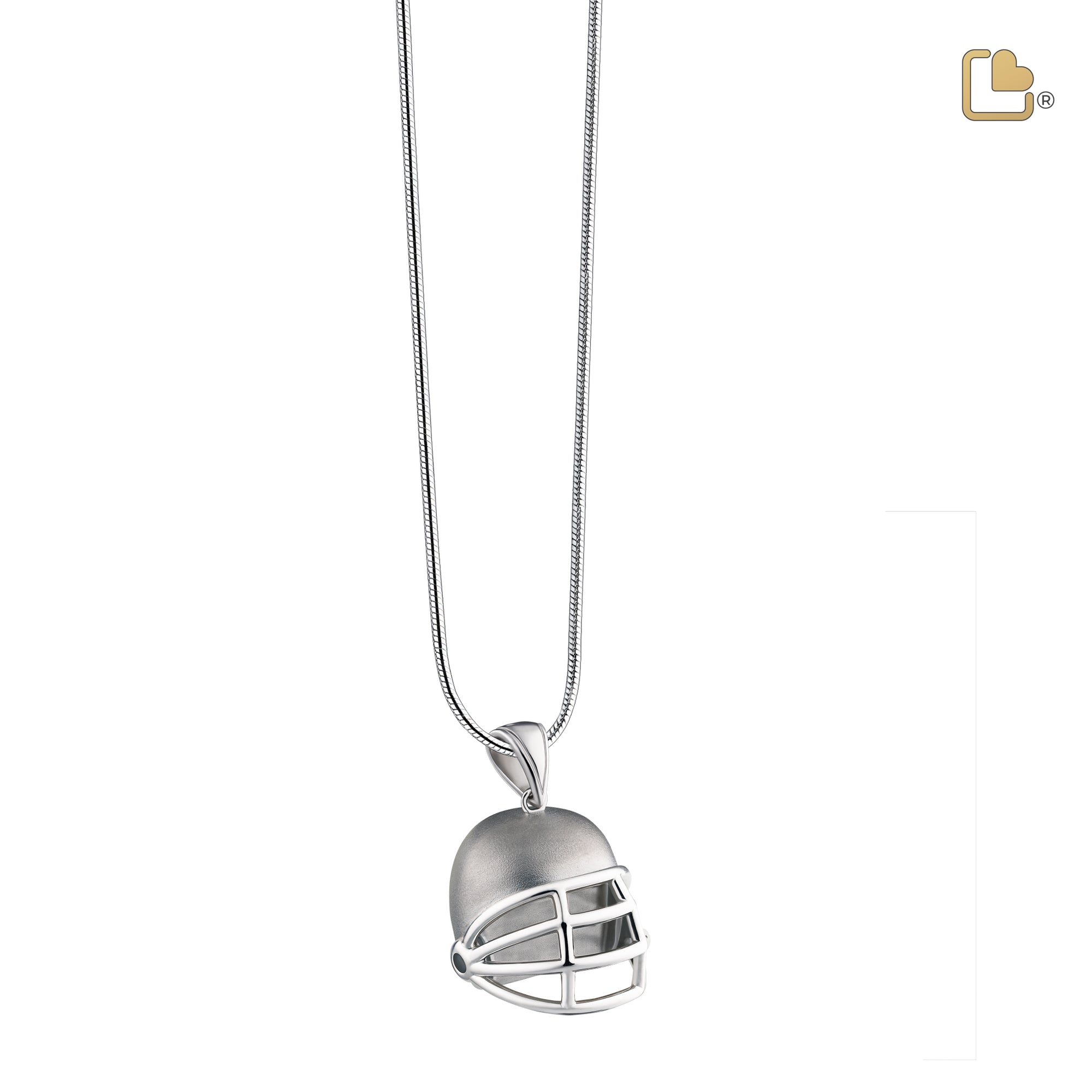 PD1510   Football Helmet Ashes Pendant Pol & Bru Silver