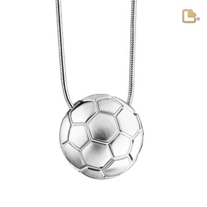 PD1511   FootBall Ashes Pendant Pol & Bru Silver