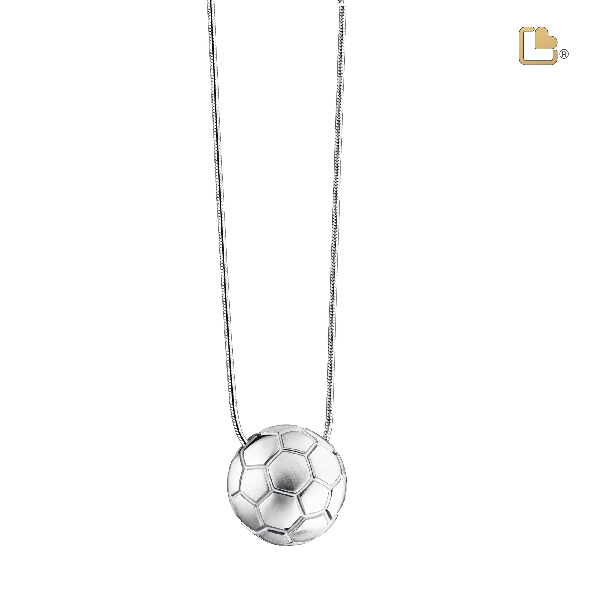 PD1511   FootBall Ashes Pendant Pol & Bru Silver