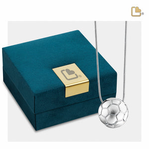 PD1511   FootBall Ashes Pendant Pol & Bru Silver