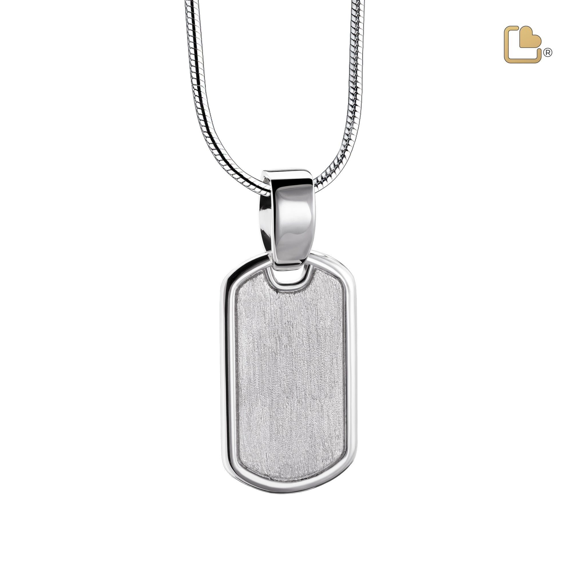 PD1512   LoveTag Ashes Pendant Pol & Bru Silver