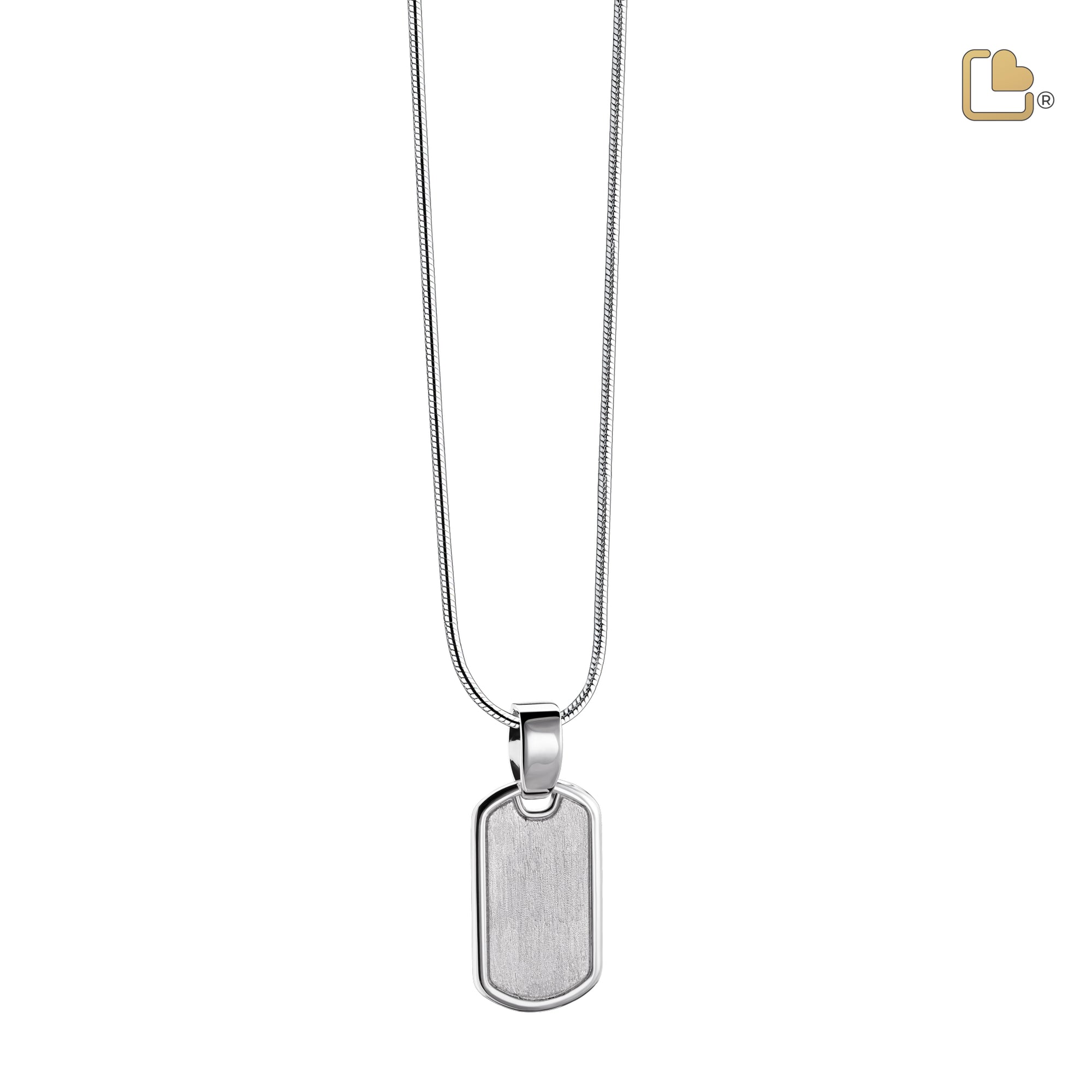 PD1512   LoveTag Ashes Pendant Pol & Bru Silver