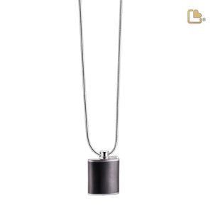 PD1513   Flask Ashes Pendant Pol & Bru Ruthenium