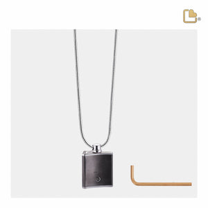 PD1513   Flask Ashes Pendant Pol & Bru Ruthenium