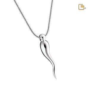 PD1520   ItalianHorn Ashes Pendant Pol Silver