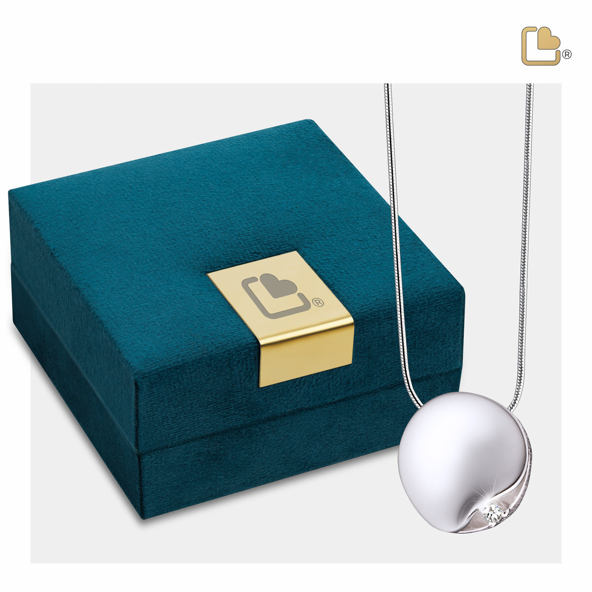 PD1532   Circle Ashes Pendant Pol Silver w/Zirconia