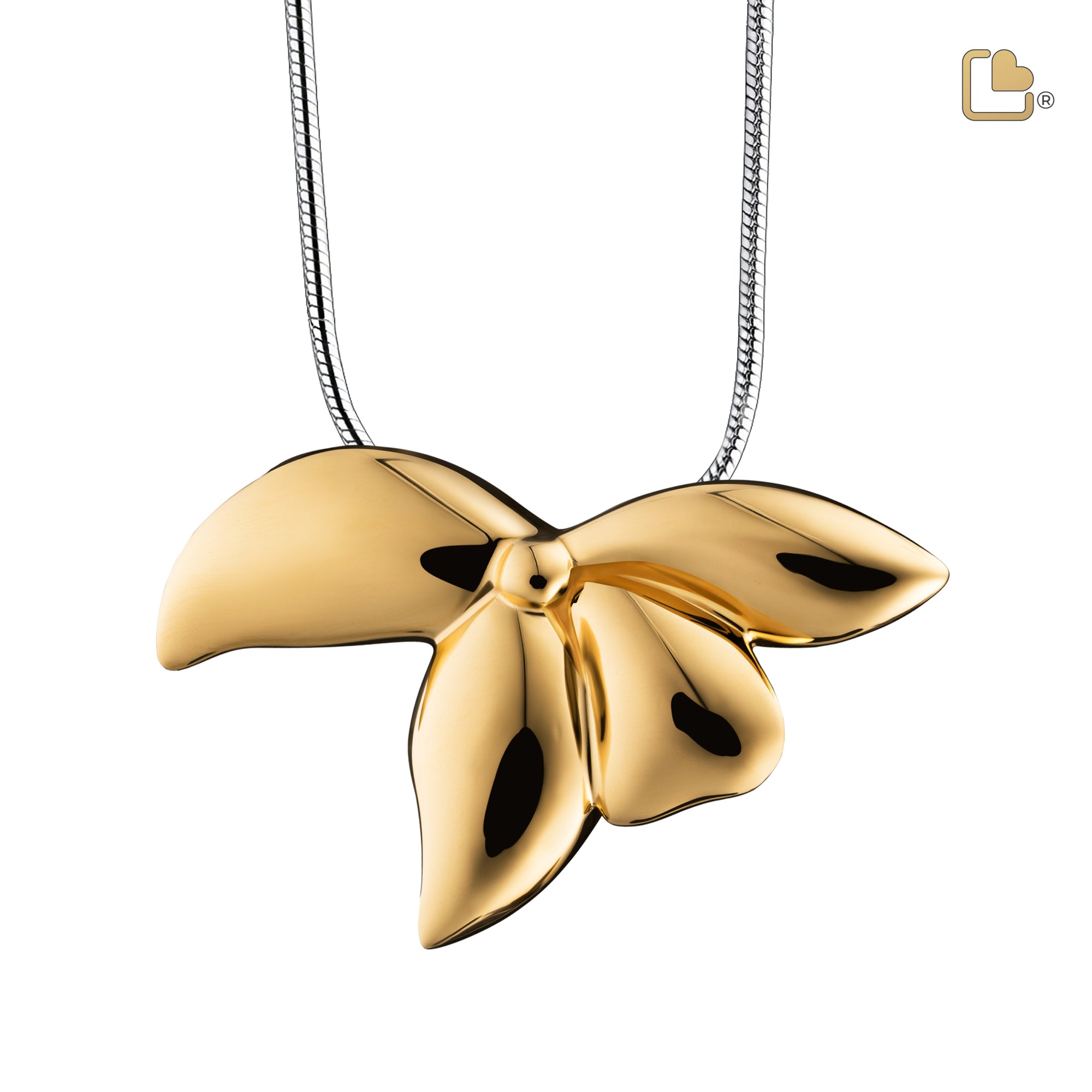 PD1540   Orchid Ashes Pendant Pol Gold Vermeil