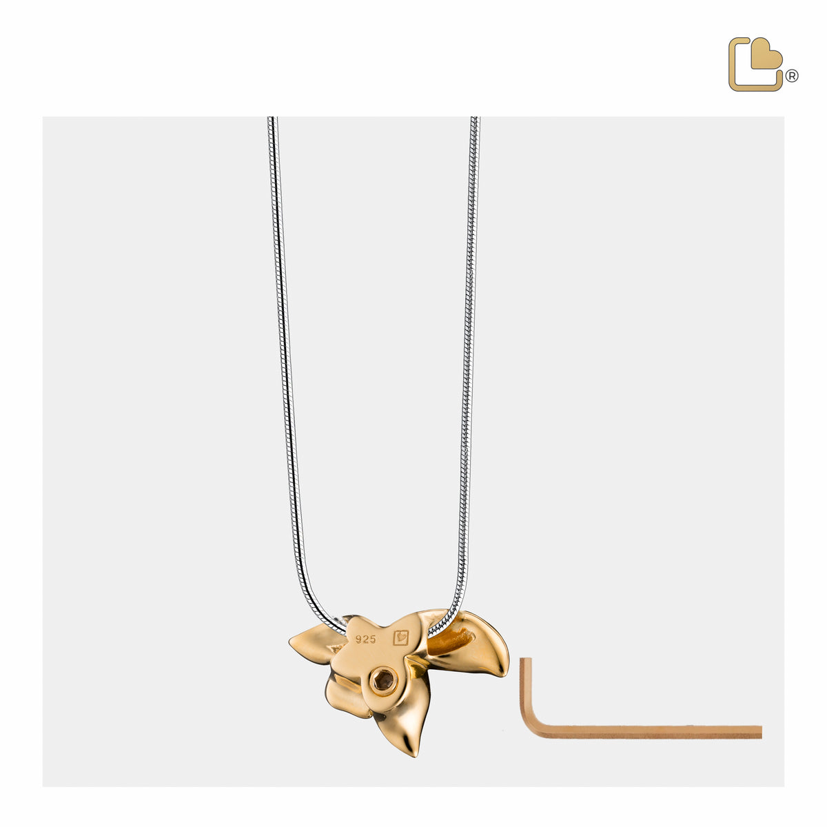 PD1540   Orchid Ashes Pendant Pol Gold Vermeil