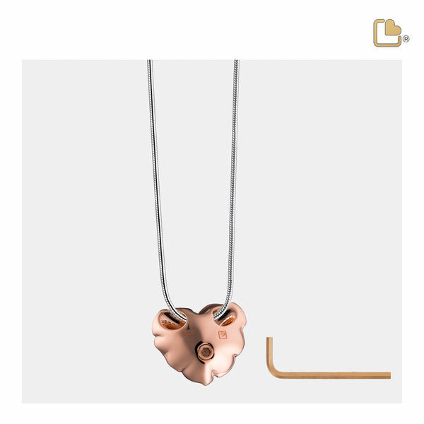 PD1550 LoveRose Ashes Pendant Pol RoseGold Vermeil - LoveUrns®US